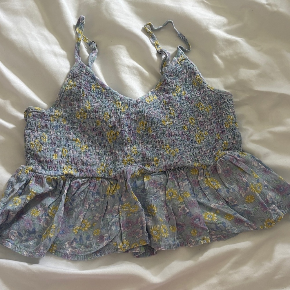 Aeropostale Multicolor Smocked Top